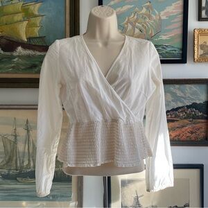 2000s Banana Republic White Prairie Blouse SzXS